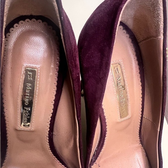 MARINO FABIANI MADE IN ITALY SUEDE  Elegant Burgundy Pumps - Picture 5 of 9